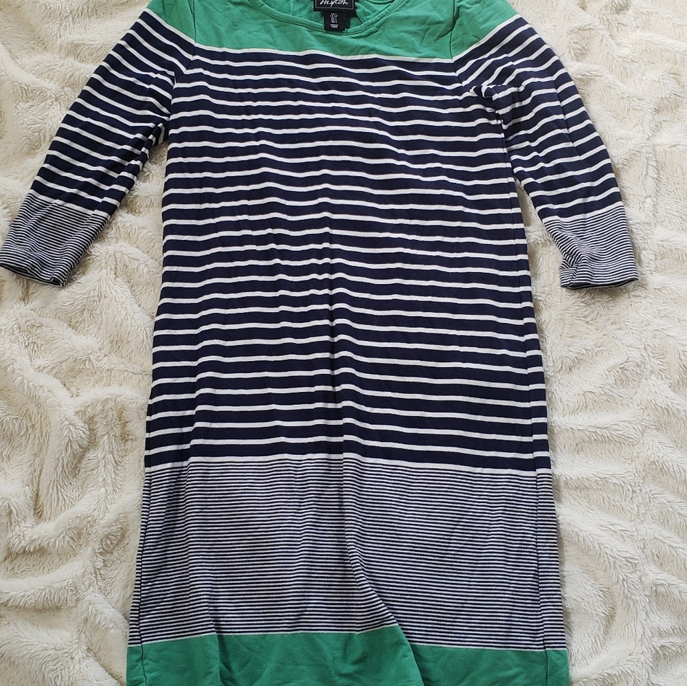 Heyton blue green white dress size small